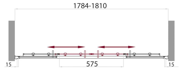 Душевая дверь (180х185) BelBagno UNO-BF-2-180-C-Cr