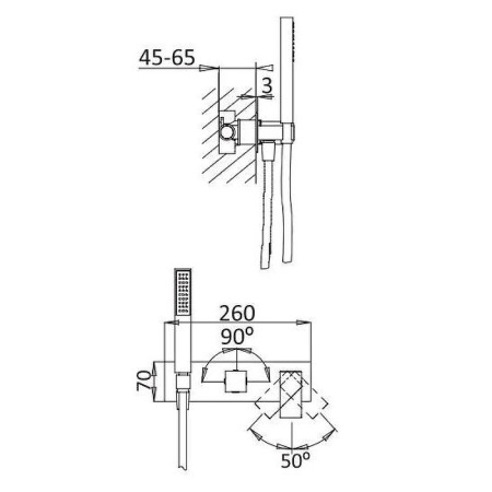 Смеситель для душа Cezares Porta PORTA-VDM2-BIO