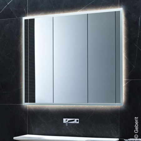Зеркальный шкаф Geberit ONE с подсветкой и тремя дверями, ширина 130см, 500.487.00.1