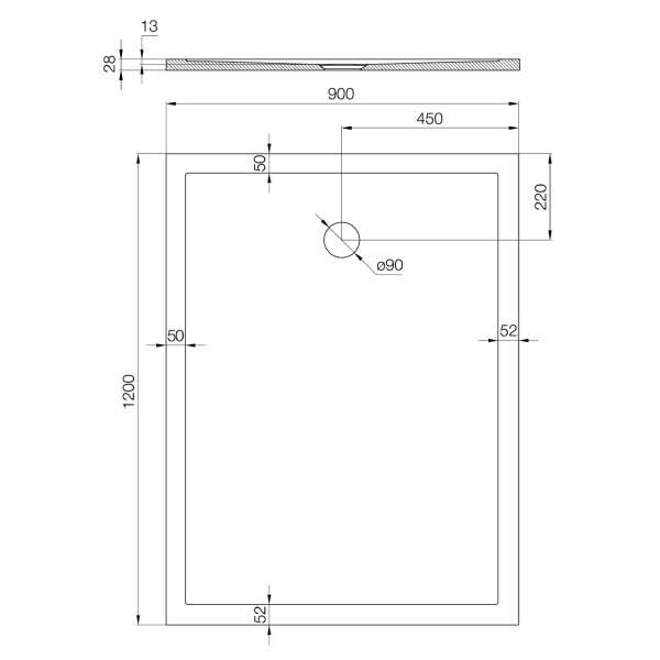 Душевой поддон (120х90) Aquaton Калифорния M 1A737736CA010