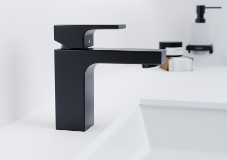 Смеситель для раковины без донного клапана Hansgrohe Vernis Shape 71569670 черный матовый