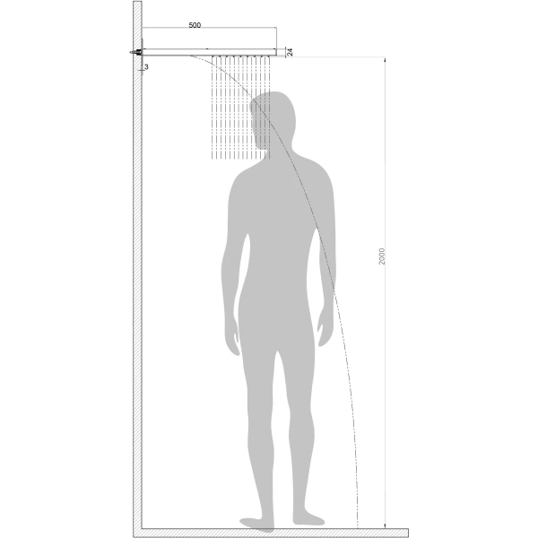Верхний душ Bossini Manhattan I00570.073 черный матовый