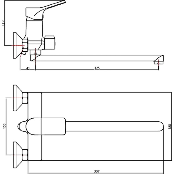 Смеситель для ванны ESKO EIGER EG 31