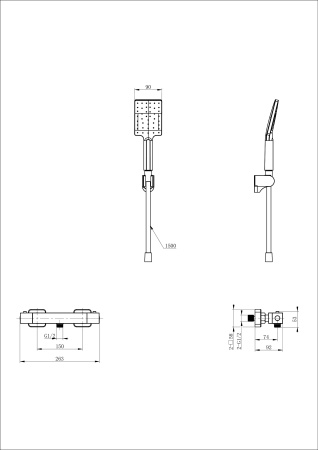 Смеситель для душа с термостатом WONZON & WOGHAND, черный матовый WW-B2026-A-MB