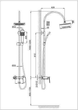 Душевая система D&K Rhein Lessing (DA1323701C05)