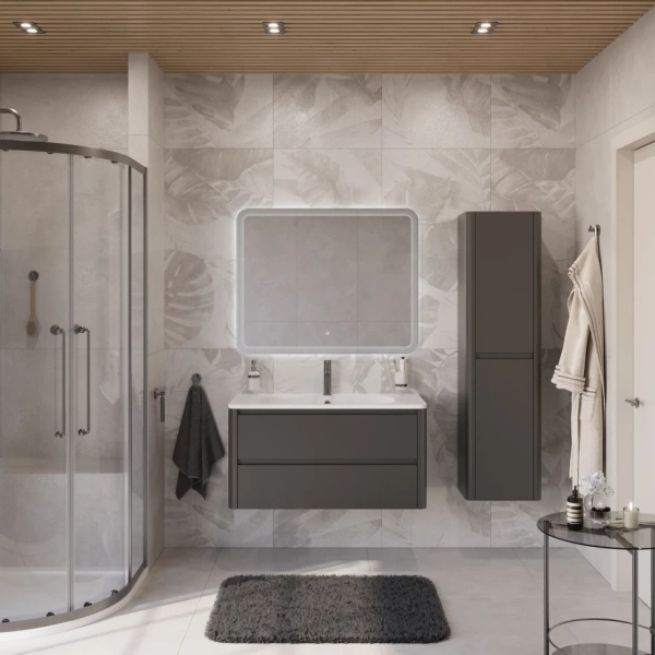 Тумба под раковину Cezares RELAX-1000-2C-SO-GM оружейная сталь матовый