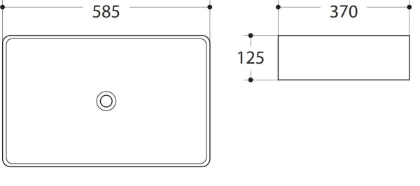 Раковина керамическая накладная (58x37) Art&Max AM-7655-X белый