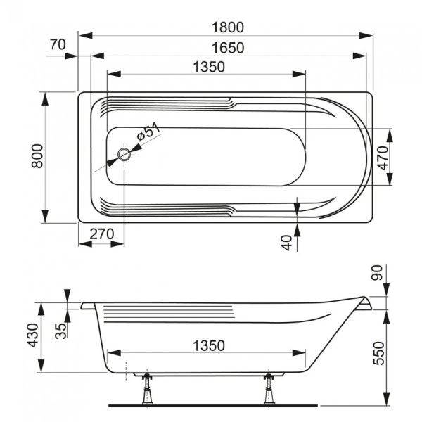 Акриловая ванна Vagnerplast Hera (180x80) VPBA180HER2X-04 Акриловая ванна Vagnerplast Hera (180x80) VPBA180HER2X-04