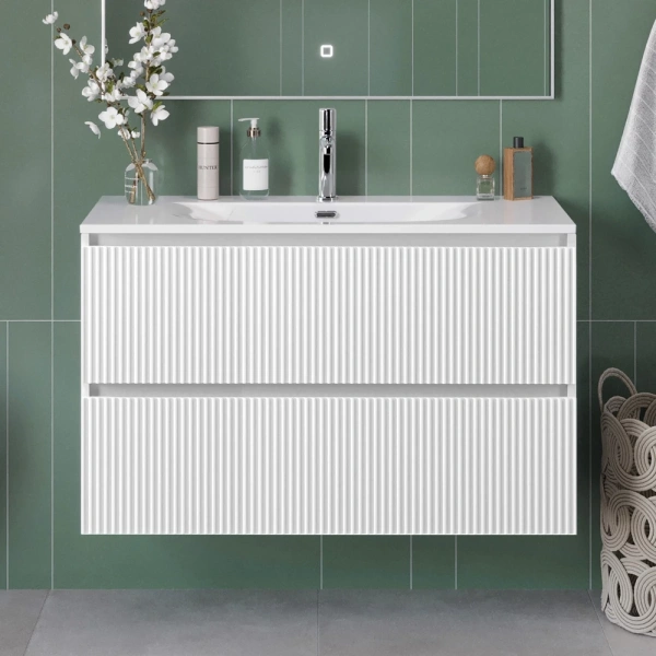 Тумба под раковину 90 BelBagno Uno UNO-MINI-900-2C-SO-BO белый матовый, без раковины