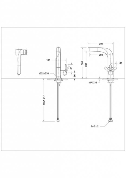 Смеситель для кухни Bravat Wave F774108C
