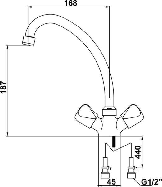 Смеситель для кухонной мойки  KAISER Delta (11093)