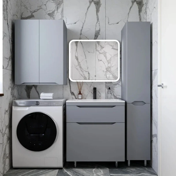 Тумба под раковину Style Line Марелла 80 Люкс Plus СС-00002403 серый матовый