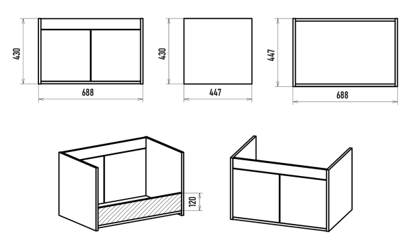 Тумба под раковину Misty Пайн 70  Э-Пай-09070-19-2По