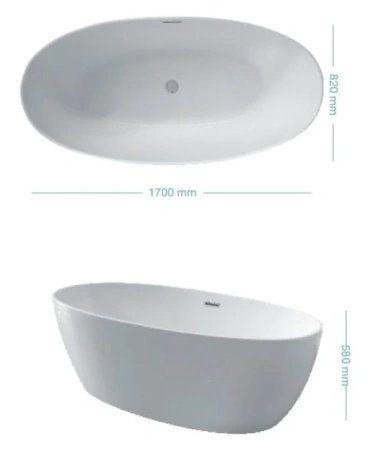 Ванна акриловая (170х82)  Kerasan Flo 742901 белый