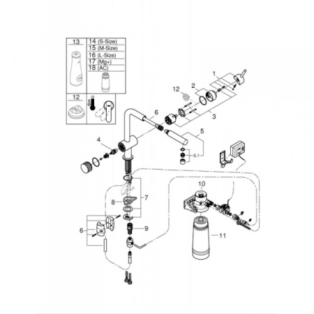 Смеситель для кухни с фильтром Grohe Blue Pure 30393 000 (30393000) хром