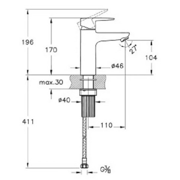 Смеситель для раковины Vitra Flow Soft A43009EXP