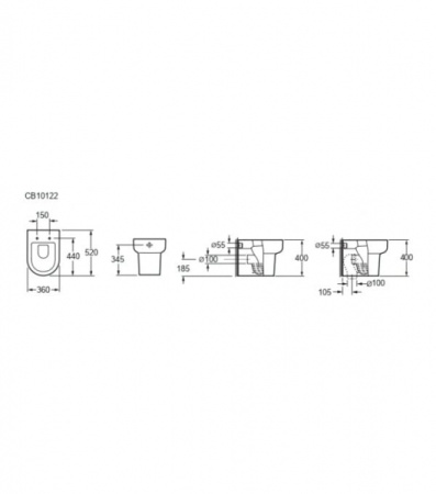 Унитаз приставной Grossman GR-PR3015