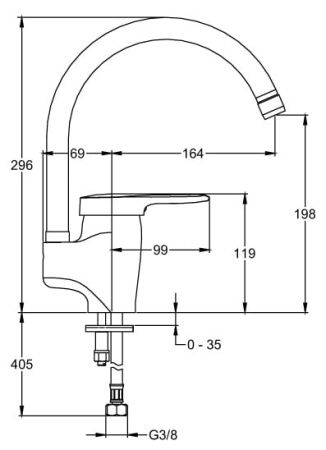 Смеситель для кухни Jacob Delafon Kandel E668RU-CP