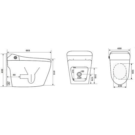 Унитаз приставной Timo TE-711 