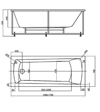 Акриловая ванна Aquatek Либра NEW (170x70) LIB170N-0000005