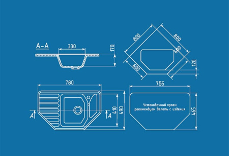 Кухонная мойка Ulgran U-109