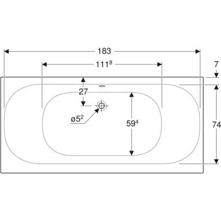 Прямоугольная ванна Geberit Soana, с узкими краями, Duo 554.008.01.1