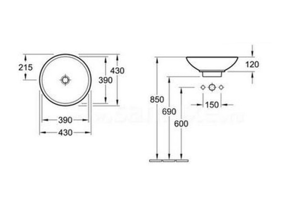Раковина накладная Villeroy&Boch Loop&Friends 51440101
