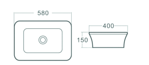 Раковина встраиваемая сверху (58х40) SantiLine SL-2105