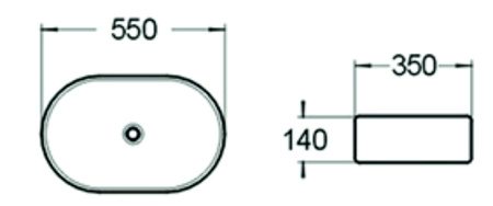 Раковина накладная (56х35) SantiLine SL-1018
