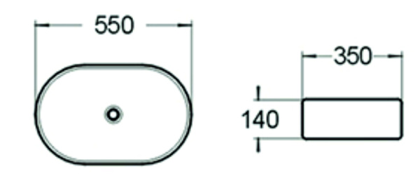 Раковина накладная (56х35) SantiLine SL-1018