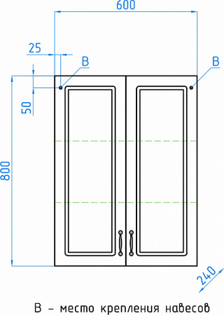 Шкаф подвесной Style Line Олеандр-2 60  ЛС-00000305 белый