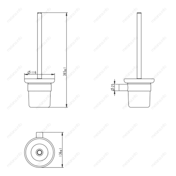 Ершик для унитаза подвесной Melana MLN-865006