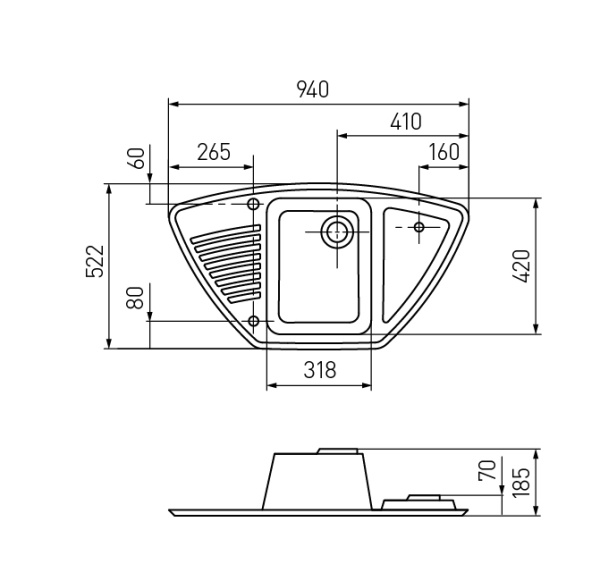 Кухонная мойка Aquaton Лория 1A715032LR270 терракот