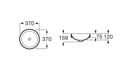 Раковина накладная (37x37) Roca Inspira Round WB SI 32752R000