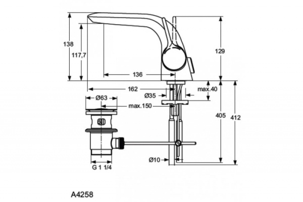 Смеситель для раковины Ideal Standard Melange A4258AA Смеситель для раковины Ideal Standard Melange A4258AA