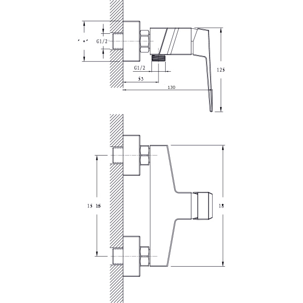 Смеситель для душа RUSH Thira TR3635-63 Смеситель для душа RUSH Thira TR3635-63