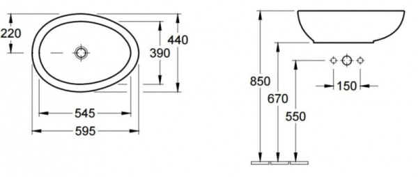 Раковина накладная Villeroy & Boch Aveo New Generation 413260R1
