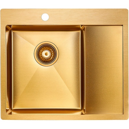 Кухонная мойка Paulmark  Flank PM225951-BGL  брашированное золото левая