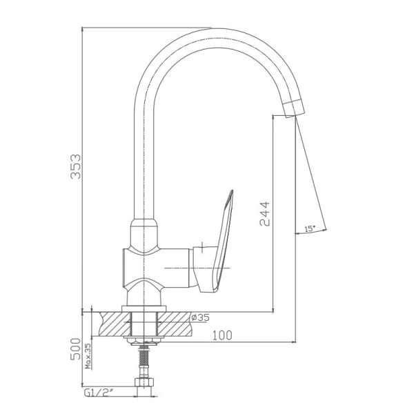 Смеситель для кухни Haiba HB4007