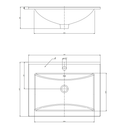 Раковина встраиваемая Onika Бергамо 60 CDB00018580