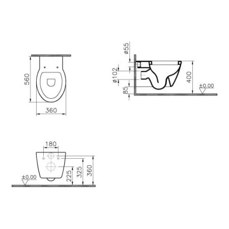Унитаз подвесной VITRA Sunrise 5384B003-0075
