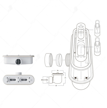 Поддон прямоугольный RGW STL-129W 14212912-01
