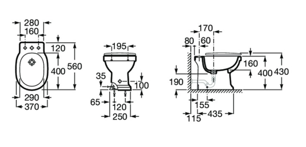 Биде напольное Roca Carmen 3570A4563 черный