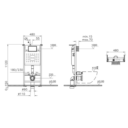 Инсталляция с унитазом Vitra Mia Round  9856B003-7200
