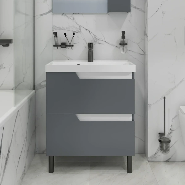Тумба под раковину Санта Антарес 700520 графит матовый