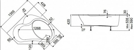 Ванна акриловая Jacob Delafon Bain-Douche 135x135 E6220-00