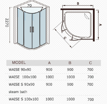 Душевая кабина WeltWasser WAISE WW1000 (10000001666)