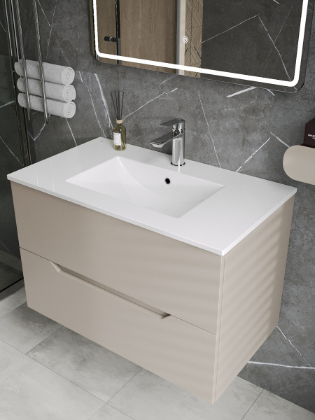 Раковина встраиваемая сверху (81,5х46,5) Agger ASF11800 белый глянец