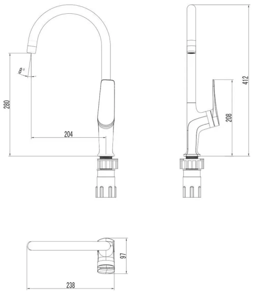 Смеситель для кухни Lemark Bronx (LM3705BLR)