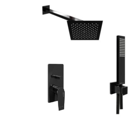 Душевая система WasserKRAFT А66209, черный глянец
